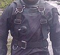 Front view of the modified British sidemount harness.