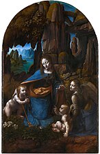 Léonard de Vinci, La Vierge aux rochers (1503-1506), huile sur bois (189,5 × 120 cm), National Gallery.