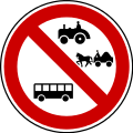 II-19.2 Forbidden for buses, coaches, agricultural machinery and horsecarts