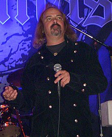 Lowe performing with Candlemass