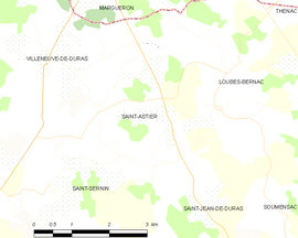 Mapa obce Saint-Astier