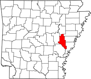 Map of Arkansas highlighting Monroe County