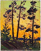 Pine Trees at Sunset, Summer 1915. Sketch. Private collection, Toronto