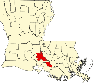 Map of Louisiana highlighting Saint Martin Parish