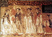 Mural of the Dahuting Tomb (打虎亭漢墓; Dáhǔtíng hàn mù) of the late Eastern Han, located in Zhengzhou