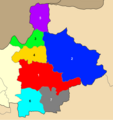 Χάρτης των ενοτήτων (και πρώην δήμων) από τις οποίες αποτελείται ο Δήμος Κιλκίς
