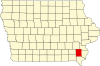 Locatie van Henry County in Iowa