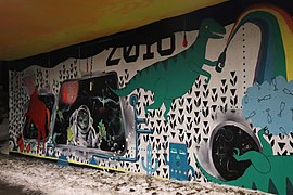 Graffiti on the wall of pedestrian tunnel in Tikkurila, Vantaa, Finland