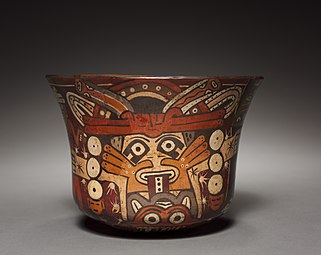 Nasca bowl; c. 100 BC; earthenware with colored slips; diameter: 12.8 × 17.7 cm; overall: 13 cm; from Peru; Cleveland Museum of Art (Cleveland, Ohio, U.S.)