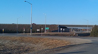 An interchange between the Richardson Highway, part of Interstate A2, and Badger Road in Fairbanks.