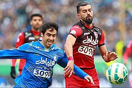 Tehran derby in Azadi Stadium. The match is considered one of the world's most intense derbies.