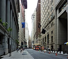 Wall Street and the Trinity Church (Manhattan) in 2013