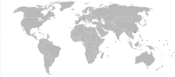 Map indicating locations of Hong Kong and Nicaragua