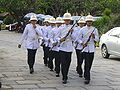 White uniforms of the regiment, changing of the guards at the Grand Palace in Bangkok
