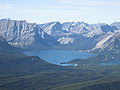 Upper Kananaskis Lake from the summit of Mount Tyrwhitt