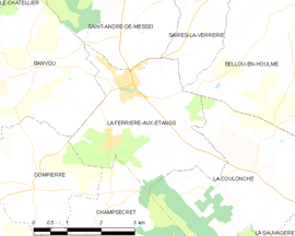 Mapa obce La Ferrière-aux-Étangs