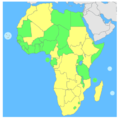 Pays d'Afrique qui reconnaissent le Kosovo (en vert).