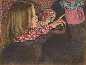 Dziewczynka z wazonem z kwiatami, 1902, Muzeum Narodowe w Krakowie