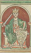 Richard the Lionheart, an illustration from a 12th-century codex