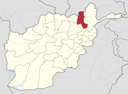 Map of Afghanistan with Takhar highlighted