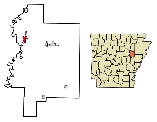 File:Woodruff County Arkansas Incorporated and Unincorporated areas Augusta Highlighted 0502740.svg