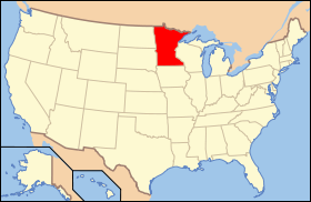 Map of the U.S. with Minnesota highlighted