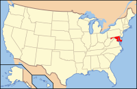 Розташування штату Меріленд на мапі США