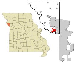 Location of Parkville, Missouri