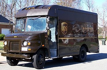 A UPS truck in Pullman brown