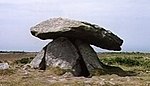Chûn Quoit in Cornwall, UK, about 2400 BCE