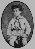 Photo of a little boy in Victorian clothing