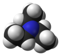 Space-filling model of the triethylamine molecule