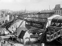 Suspension railway in Wuppertal, Germany, construction MAN-Werk Gustavsburg