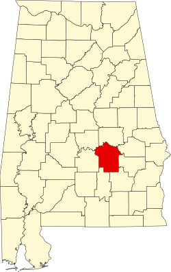 map of Alabama highlighting Montgomery County
