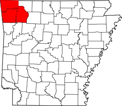 Map of Fayetteville–Springdale–Rogers, AR Metropolitan Statistical Area