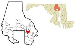 Location of Rossville, Maryland