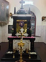 Tomb of the Saint Moran Mor Ignatius Elias Third (the only Universal Syrian Orthodox Patriarch to be buried in India) at Manjinikara, Kerala.