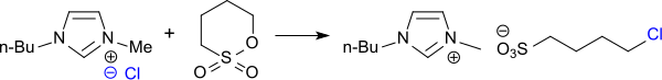 Synthese von ionischen Flüssigkeiten vom Chlorbutylsulfonat-Typ
