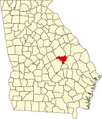 Map of Georgia highlighting Johnson County