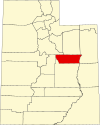 State map highlighting Carbon County