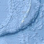 Map showing the Mariana Trench area