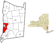 Location of the town of Poughkeepsie, New York