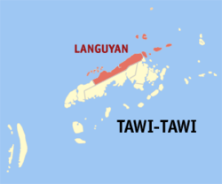 Map of Tawi-Tawi with Languyan highlighted