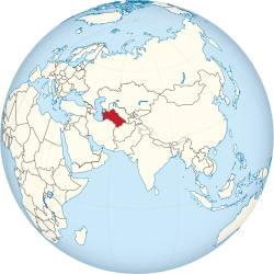 موقعیت  ترکمنستان  (قرمز)