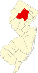 A county in the northern part of the state, landlocked by other counties. It is well-sized.