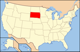 Map of the United States with سویلي داکوتا highlighted