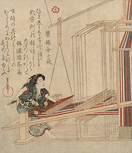Japanese treadle loom, late 1820s-early 1830s