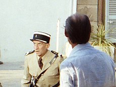 Jean Girault a Louis de Funès počas natáčania filmu Žandár a mimozemšťania z roku 1979.