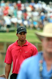 Tiger Woods at the 17th hole in 2007.