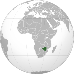 Location of  සිම්බාබ්වේ  (dark green)